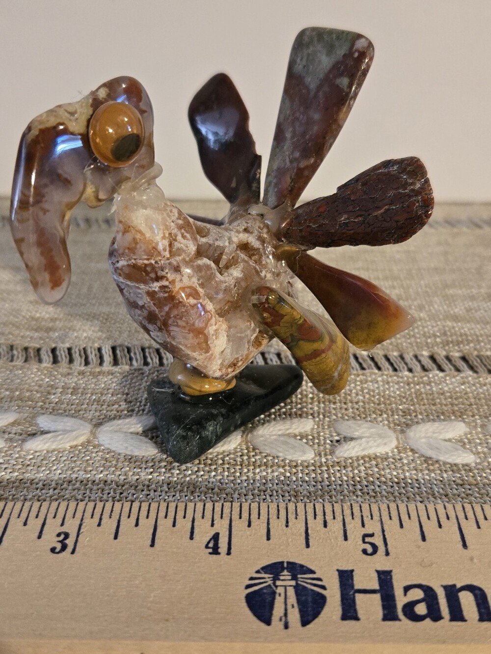 Unique Handmade Brown Agate Bird Figurine - Quirky Little One!